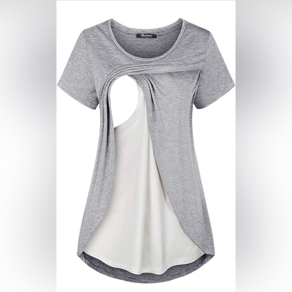 Breastfeeding and maternity layered blouse - Picture 1 of 3
